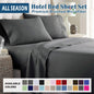 3 Piece Bed Sheet Set- Bedding Sheets & Pillowcases -Breathable Bedding - Wrinkle, Fade, Stain Resistant-Deep Pocket Flat Fitted Bed Sheet Set(Dark gray,King Single)