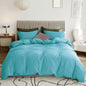 3 Piece Hotel Soft Microfiber Quilt Cover Set-2000TC Duvet/Donna Cover Set & Pillowcases -1 Quilt Cover Zipper Closure & 1 x Pillowcases-Breathable Bedding - Wrinkle, Fade, Stain Resistant(Ice Blue,Queen)