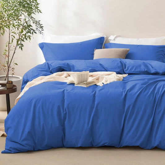 2 Piece Hotel Soft Microfiber Quilt Cover Set-2000TC Duvet/Donna Cover Set & Pillowcases -1 Quilt Cover Zipper Closure & 1 x Pillowcases-Breathable Bedding - Wrinkle, Fade, Stain Resistant(Royal blue,Single)