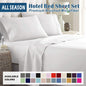 3 Piece Bed Sheet Set- Bedding Sheets & Pillowcases -Breathable Bedding - Wrinkle, Fade, Stain Resistant-Deep Pocket Flat Fitted Bed Sheet Set(White,Single)