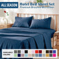 3 Piece Bed Sheet Set- Bedding Sheets & Pillowcases -Breathable Bedding - Wrinkle, Fade, Stain Resistant-Deep Pocket Flat Fitted Bed Sheet Set(Navy,Single)