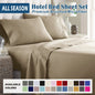 3 Piece Bed Sheet Set- Bedding Sheets & Pillowcases -Breathable Bedding - Wrinkle, Fade, Stain Resistant-Deep Pocket Flat Fitted Bed Sheet Set(Camel Beige,Single)