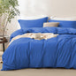 3 Piece Hotel Soft Microfiber Quilt Cover Set-2000TC Duvet/Donna Cover Set & Pillowcases -1 Quilt Cover Zipper Closure & 1 x Pillowcases-Breathable Bedding - Wrinkle, Fade, Stain Resistant(Royal blue,Super King)