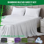 4 Piece Hotel Bamboo Cooling Sheet Set -Ultra Soft 2000TC Breathable Bed Sheets Set with 37 Centimetre Deep Pocket-Cooling Sheets for Hot Sleepers(White,Double)
