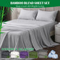 4 Piece Hotel Bamboo Cooling Sheet Set -Ultra Soft 2000TC Breathable Bed Sheets Set with 37 Centimetre Deep Pocket-Cooling Sheets for Hot Sleepers(Silver-gray,Double)