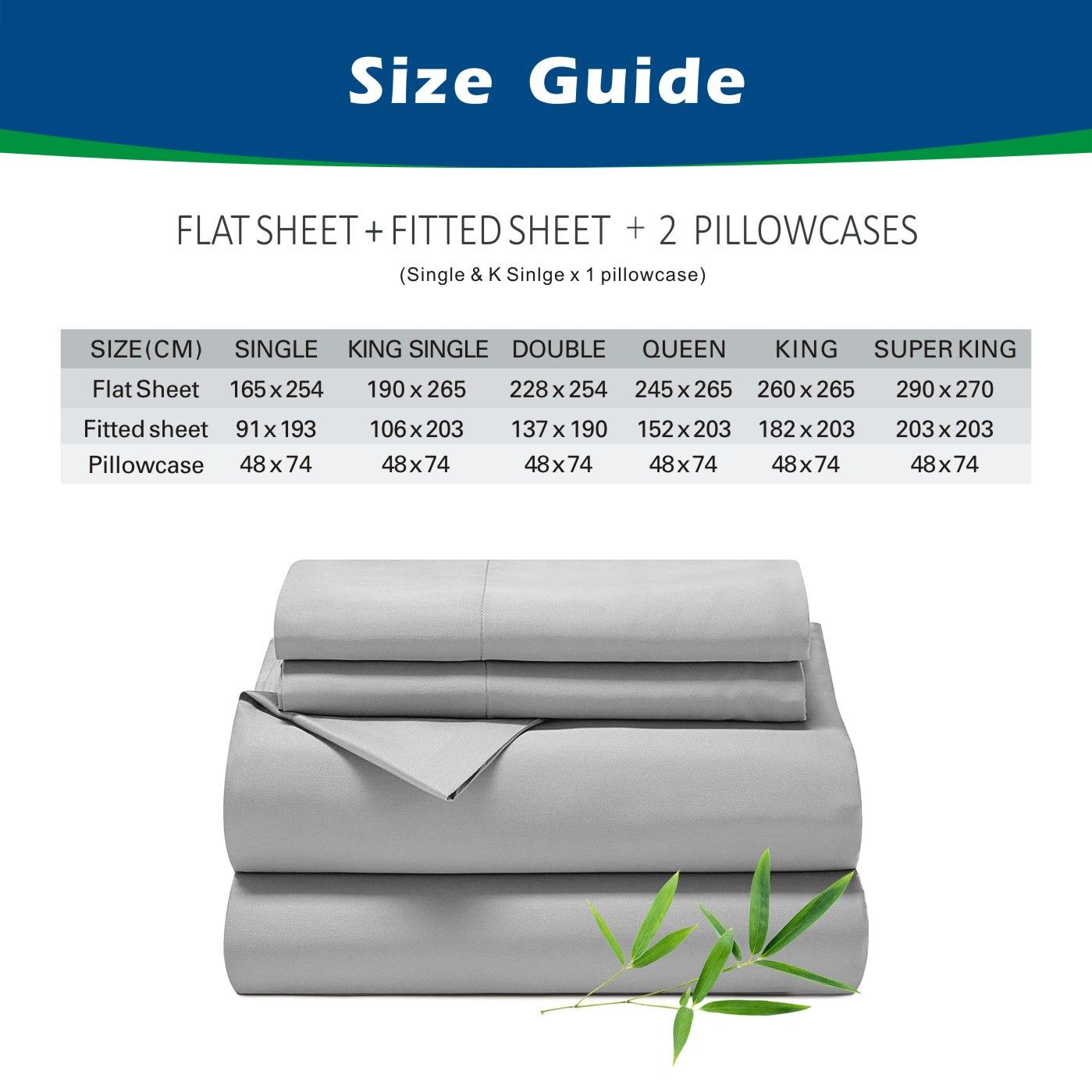 4 Piece Hotel Bamboo Cooling Sheet Set -Ultra Soft 2000TC Breathable Bed Sheets Set with 37 Centimetre Deep Pocket-Cooling Sheets for Hot Sleepers(Sky Blue,Super King)