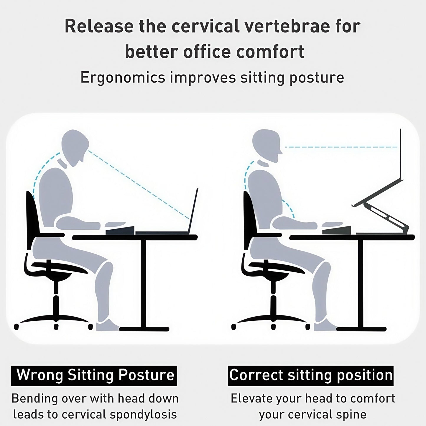 Ergonomic Adjustable Laptop Stand with Cooler,6”Laptops Notebook Alloy Riser Holder Computer Stand Compatible with Dell,Hp,Pad,Air Pro