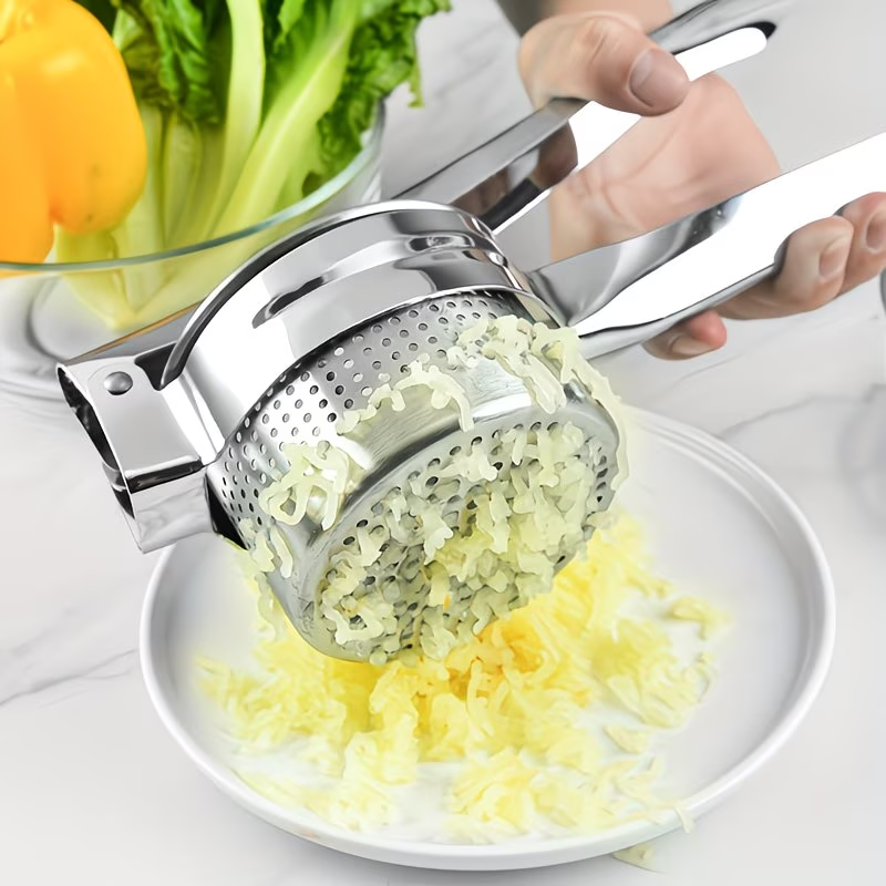 Potato masher, lemon juicer, potato shredder, multi-functional juicer, stainless steel potato shredder, non-slip handle kitchen vegetable shredder, manual fruit masher, vegetable grinder, kitchenware, kitchen gadgets
