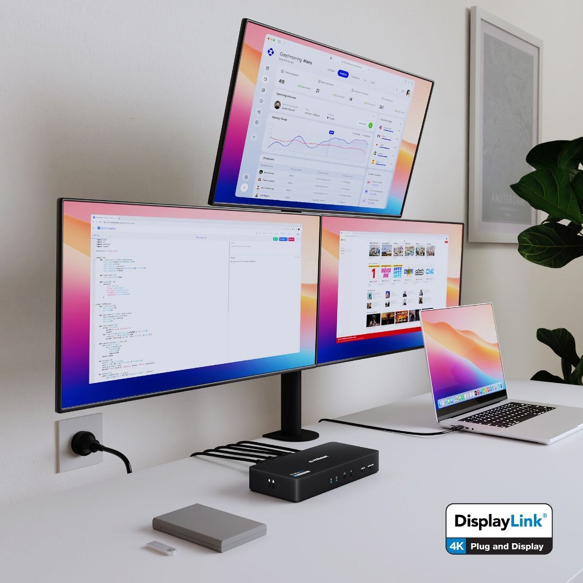 mbeat USB-C Triple 4K Display Docking Station  (DisplayLink® + HDMI-ALT)