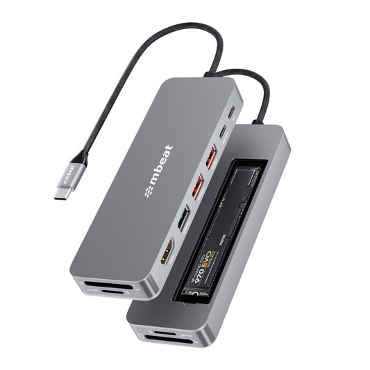 mbeat Elite 9-in-1 USB-C Multiport Hub with Built-in M.2 NVMe SSD Enclosure