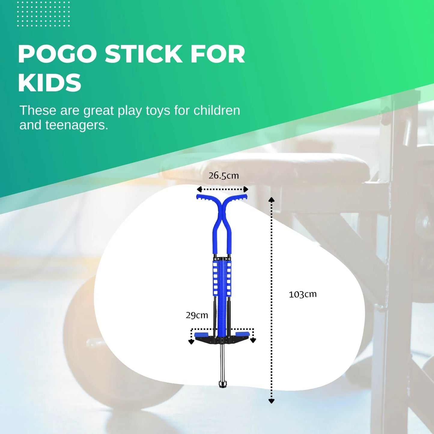 Social Hike Blue Pogo Stick - Kids Jumping Jackhammer Exercise Hopper Toy