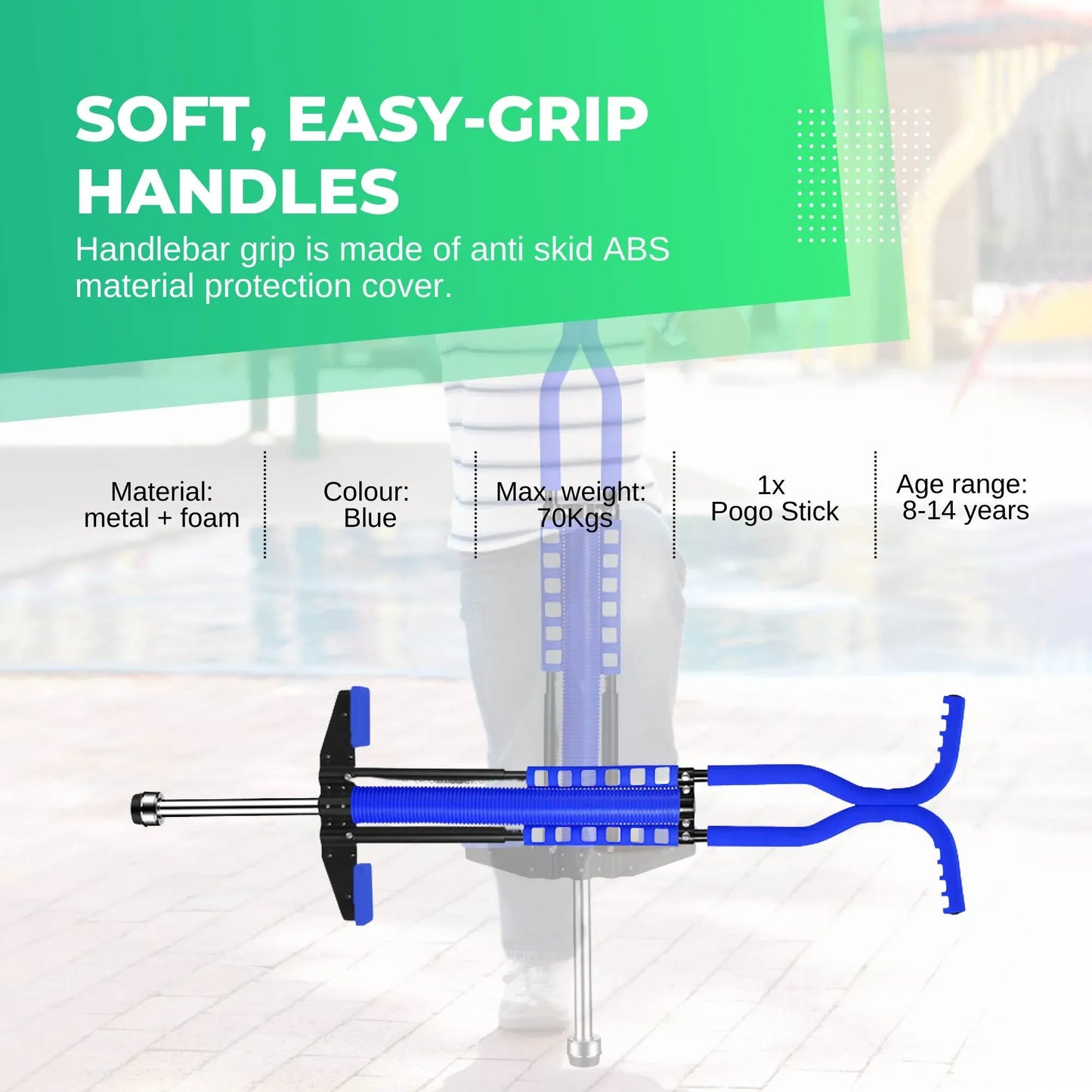Social Hike Blue Pogo Stick - Kids Jumping Jackhammer Exercise Hopper Toy