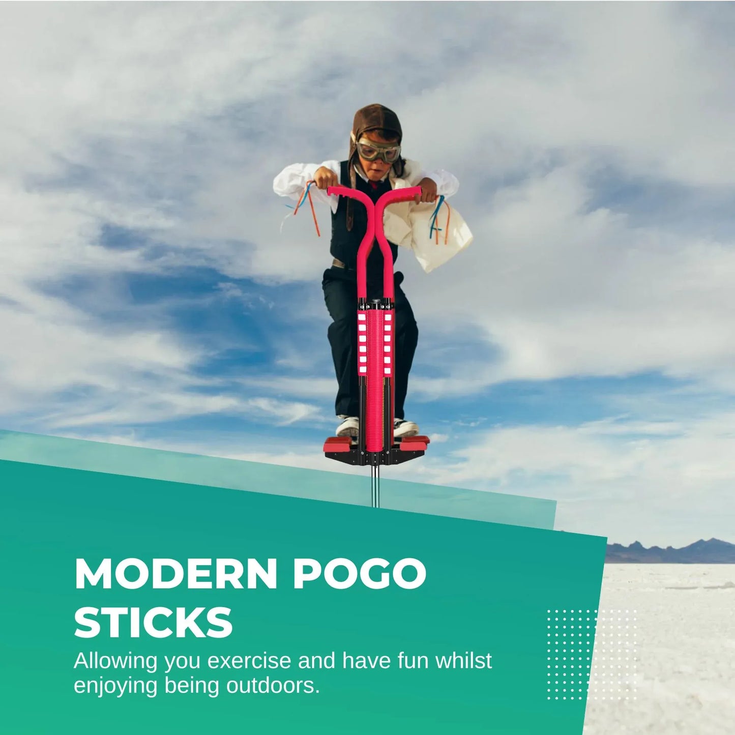 Social Hike Red Pogo Stick - Kids Jumping Jackhammer Exercise Hopper Toy
