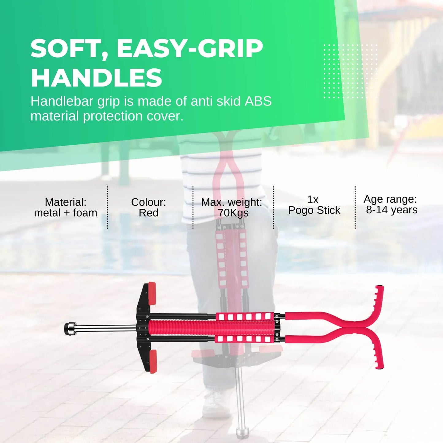 Social Hike Red Pogo Stick - Kids Jumping Jackhammer Exercise Hopper Toy