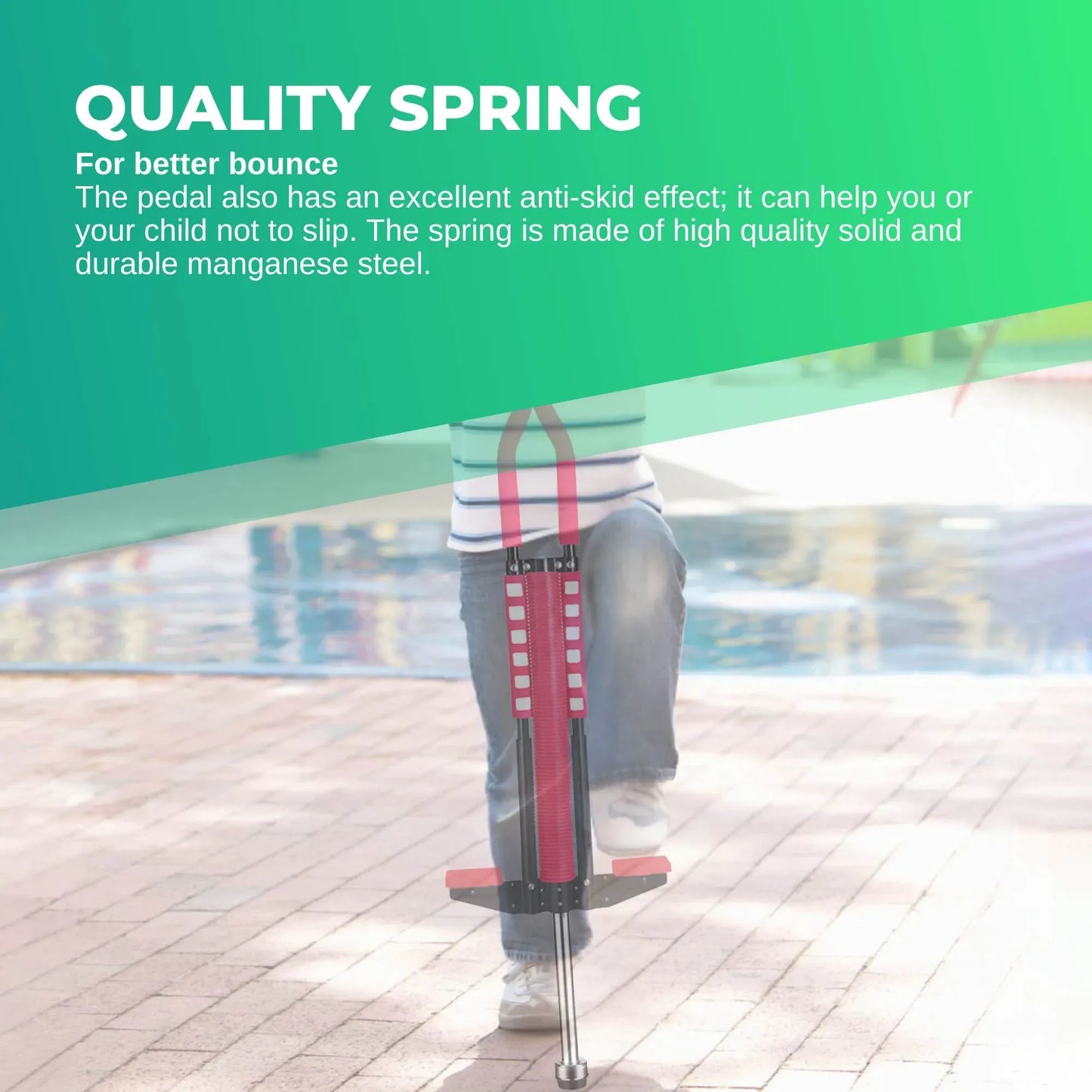 Social Hike Red Pogo Stick - Kids Jumping Jackhammer Exercise Hopper Toy