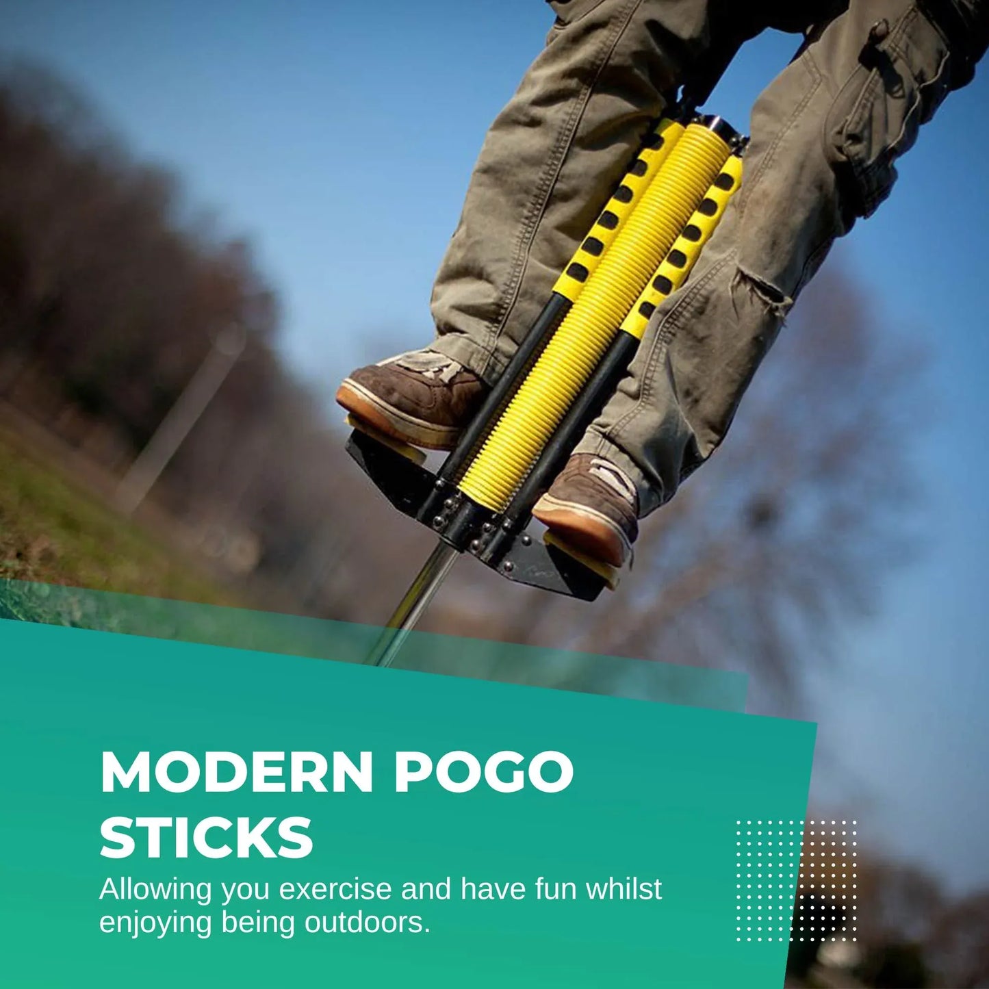Social Hike Yellow Pogo Stick - Kids Jumping Jackhammer Exercise Hopper Toy