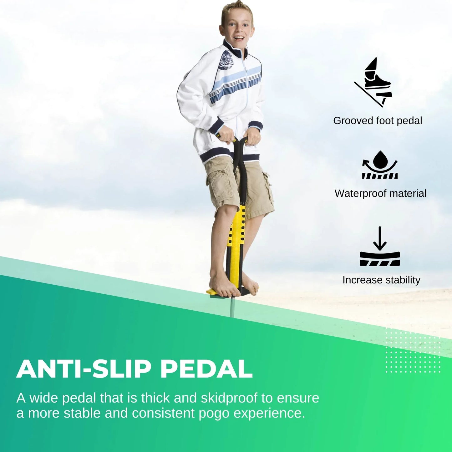 Social Hike Yellow Pogo Stick - Kids Jumping Jackhammer Exercise Hopper Toy