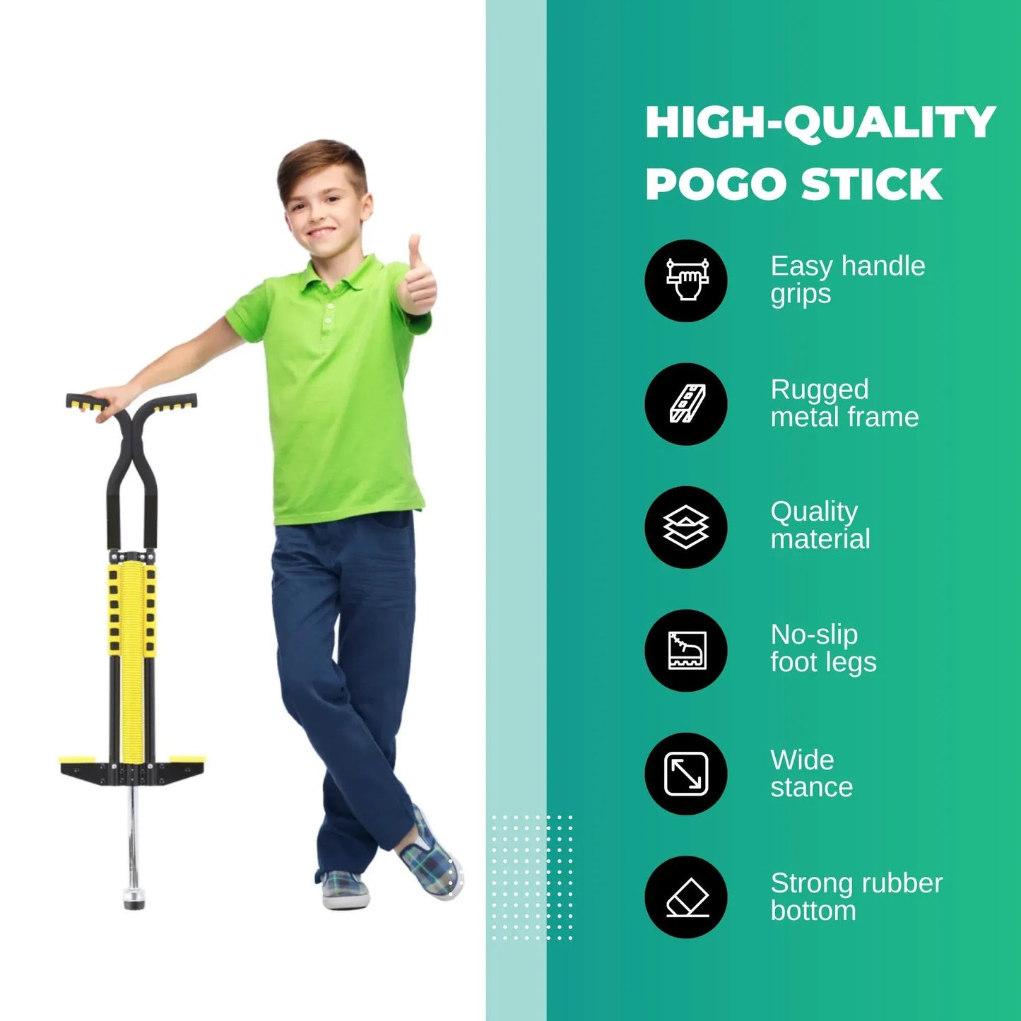 Social Hike Yellow Pogo Stick - Kids Jumping Jackhammer Exercise Hopper Toy