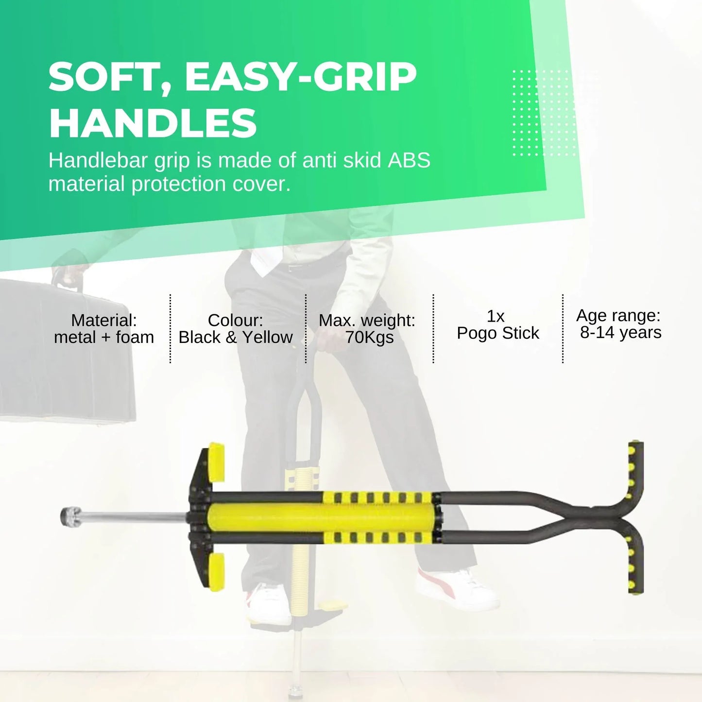 Social Hike Yellow Pogo Stick - Kids Jumping Jackhammer Exercise Hopper Toy