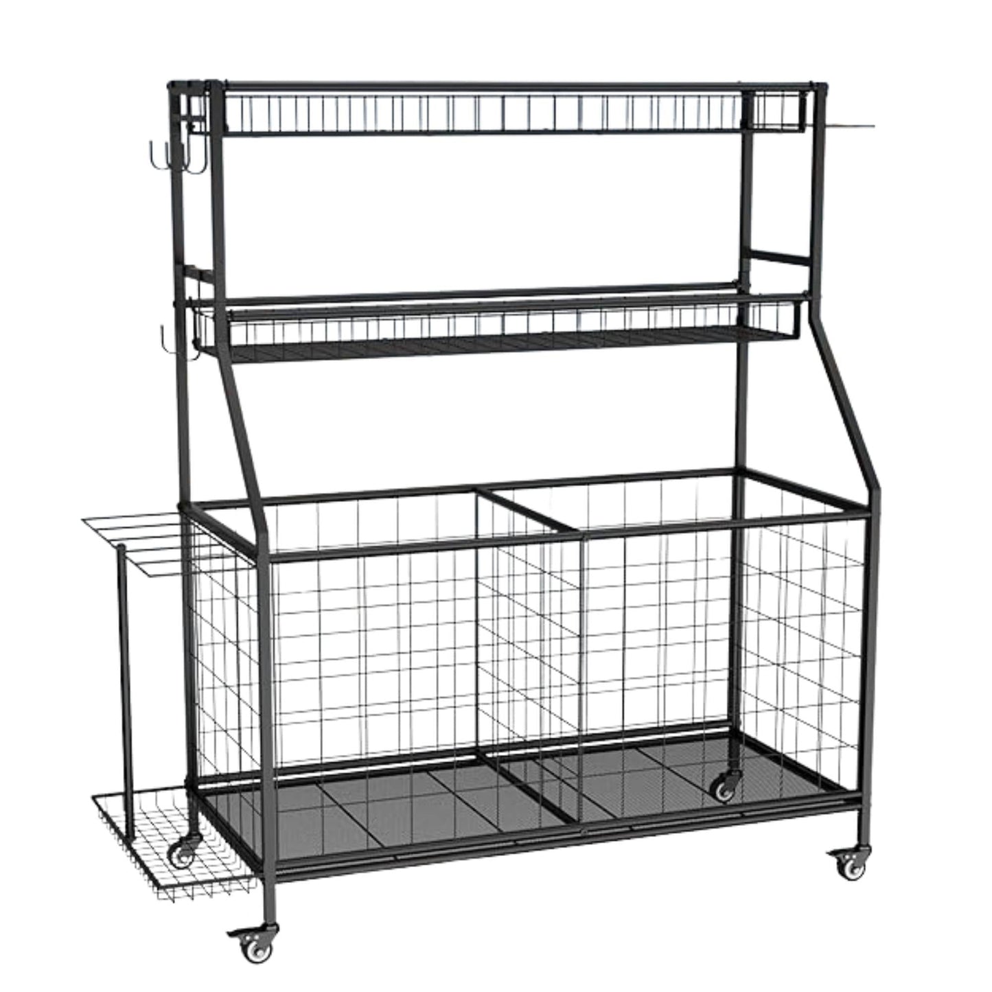 Social Hike Sports Equipment Storage Organiser and Side Rack Garage Trolley