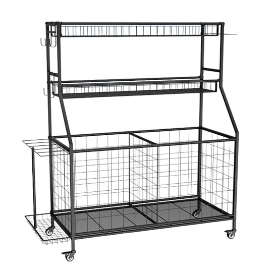 Social Hike Sports Equipment Storage Organiser and Side Rack Garage Trolley