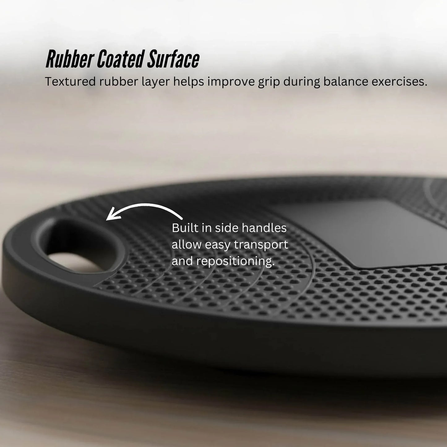 Social Hike Balance Board Wobble 41cm - Non-Slip Round Exercise Trainer Black