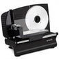 Pronti Black Electric Food Slicer 200W with Adjustable Thickness 1 to 15mm Serrated and Fine Edge Stainless Steel Blades