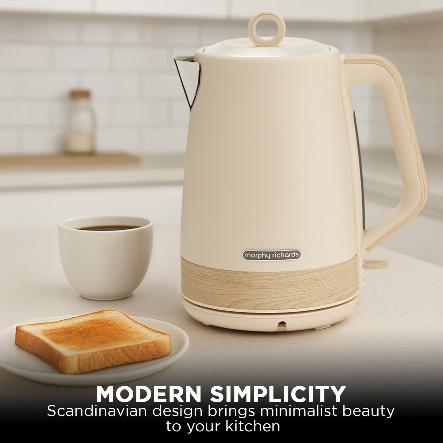 Morphy Richards 1.7L Electric Kettle Essence Scandi Swivel Base Boil-Dry Protection