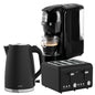 Pronti Breakfast Set with HomeMaid Coffee Machine, Silver Noir Toaster & Kettle