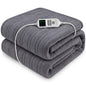 Laura Hill XL Electric Heated Blanket Throw Soft Coral Fleece with 10 Heat Settings - Grey