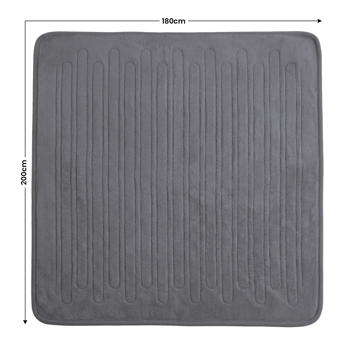 Laura Hill XL Electric Heated Blanket Throw Soft Coral Fleece with 10 Heat Settings - Grey