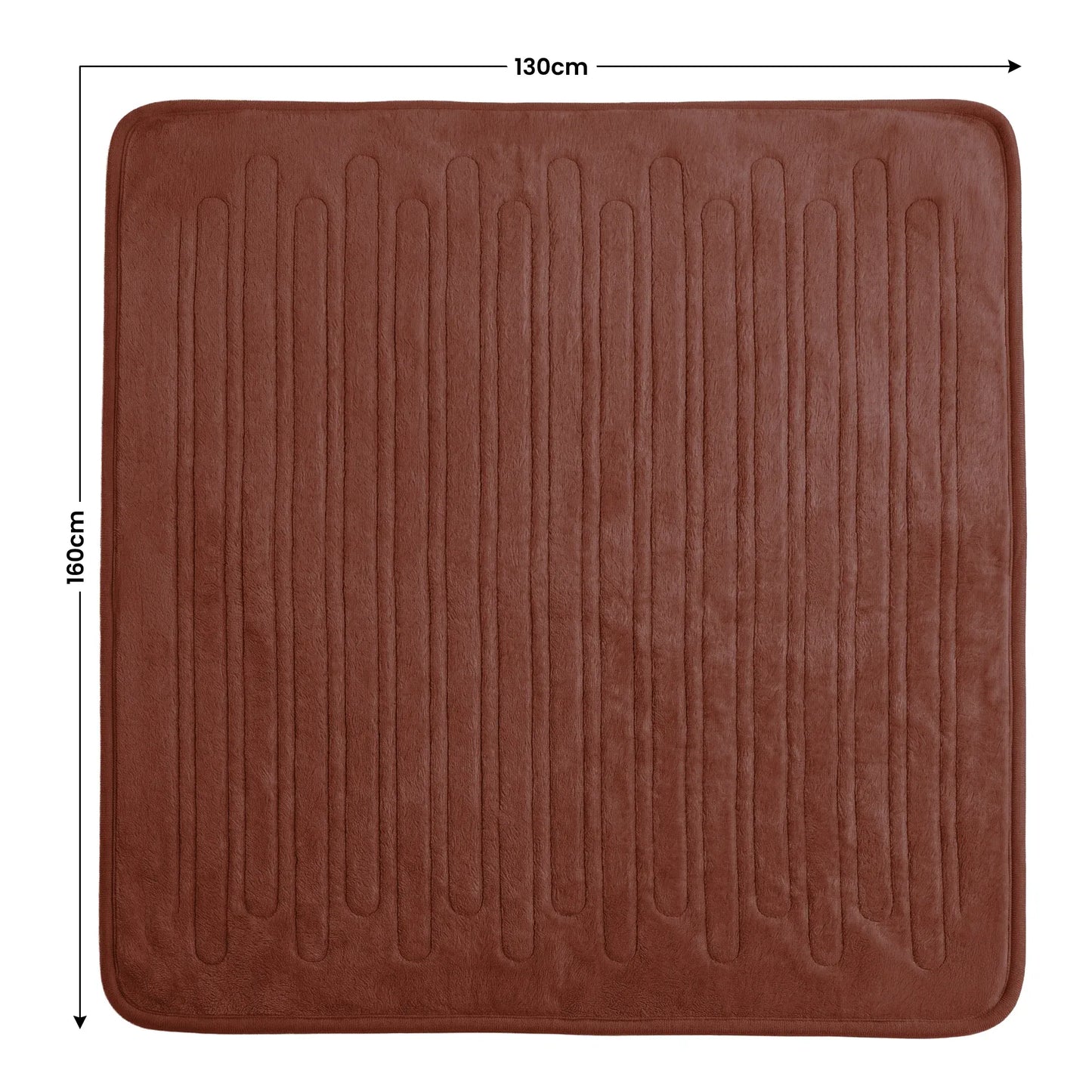 Laura Hill Electric Heated Blanket Throw Soft Coral Fleece w/ 9 Heat Settings - Brown