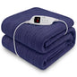 Laura Hill Electric Heated Blanket Throw Soft Coral Fleece w/ 9 Heat Settings - Blue