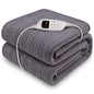 Laura Hill Electric Heated Blanket Throw Soft Coral Fleece w/ 9 Heat Settings - Grey