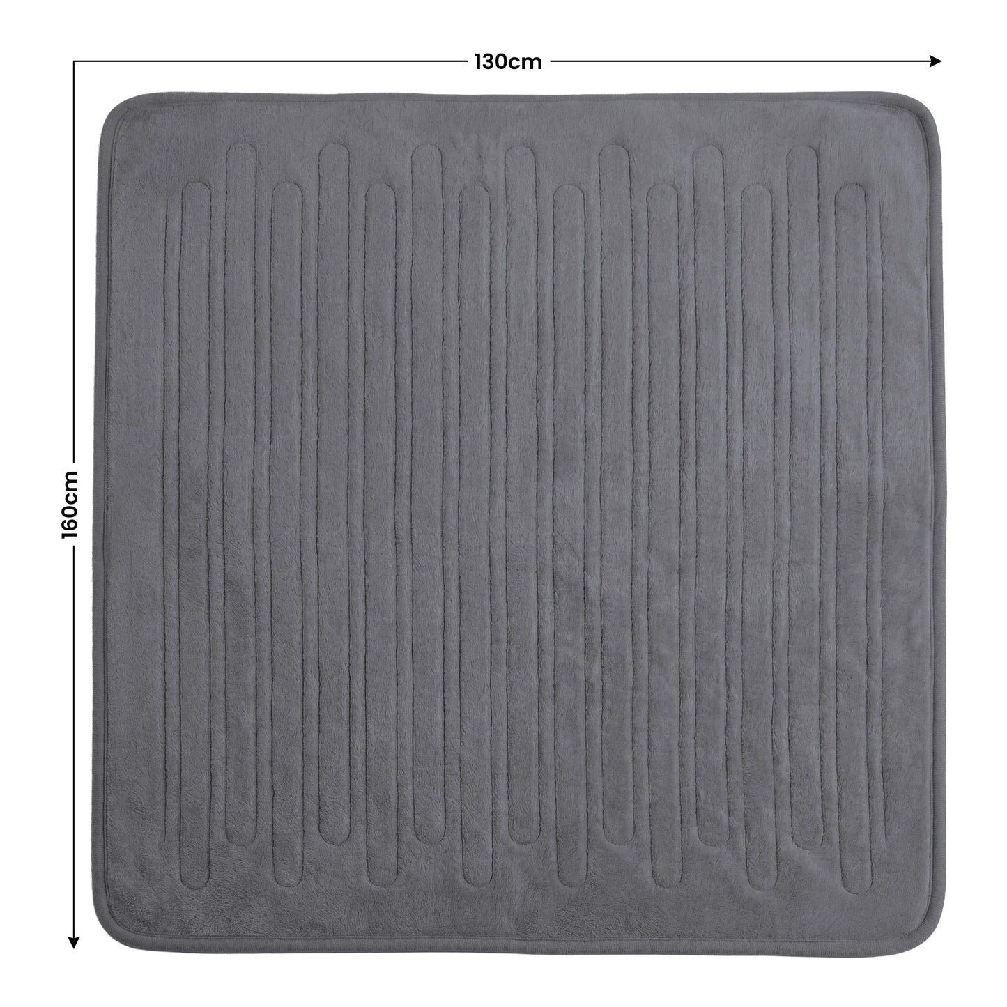 Laura Hill Electric Heated Blanket Throw Soft Coral Fleece w/ 9 Heat Settings - Grey