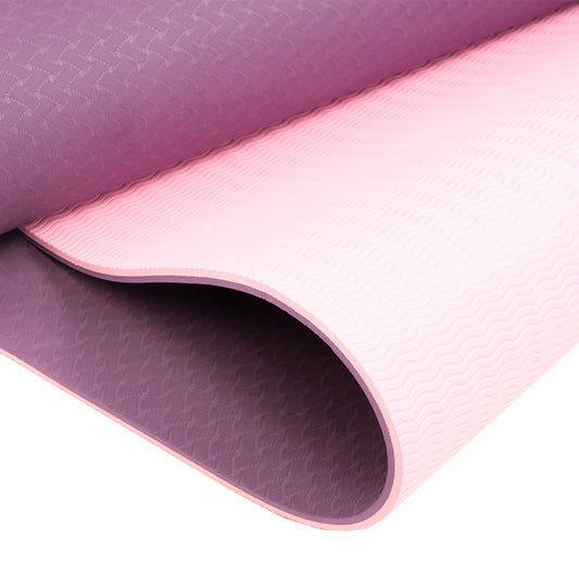 Yoga Exercise Mat - Powertrain TPE 8mm Thick Fitness Mat in Dark Purple