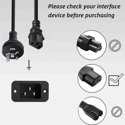 3 Prong Australia Plug 18 AWG Power Cord 1.5M