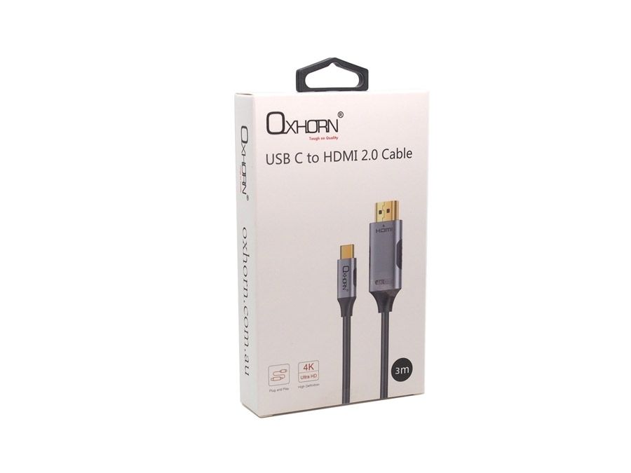 OXHORN CB-CH-403 USB C to HDMI 2.0 Cable 3m