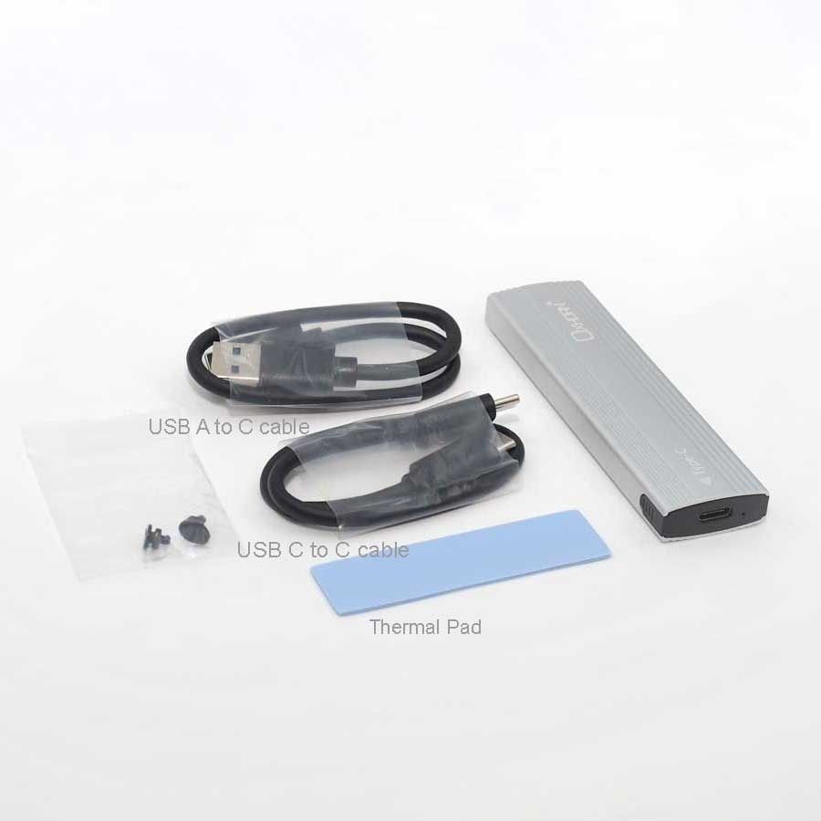 OXHORN UM-311S USB C 3.2 Gen 2 M.2 NVMe Enclosure Silver