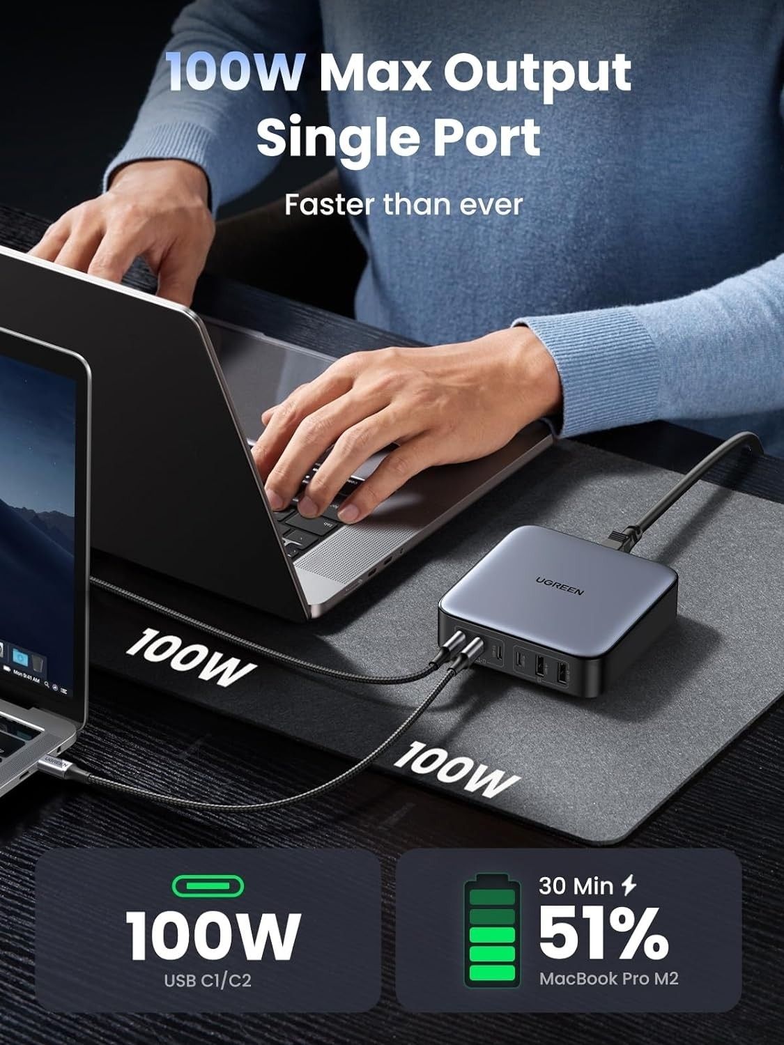 UGREEN 35044A Nexode 200W 6-port GaN Desktop Fast Charger