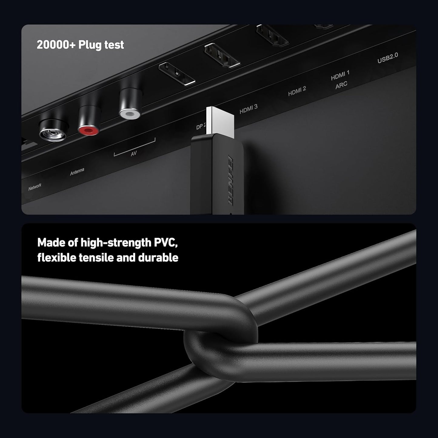 BENFEI 000415BK-2P 8K@ 60Hz V2.1 HDMI to HDMI Cable 1.8M , 2 Pack
