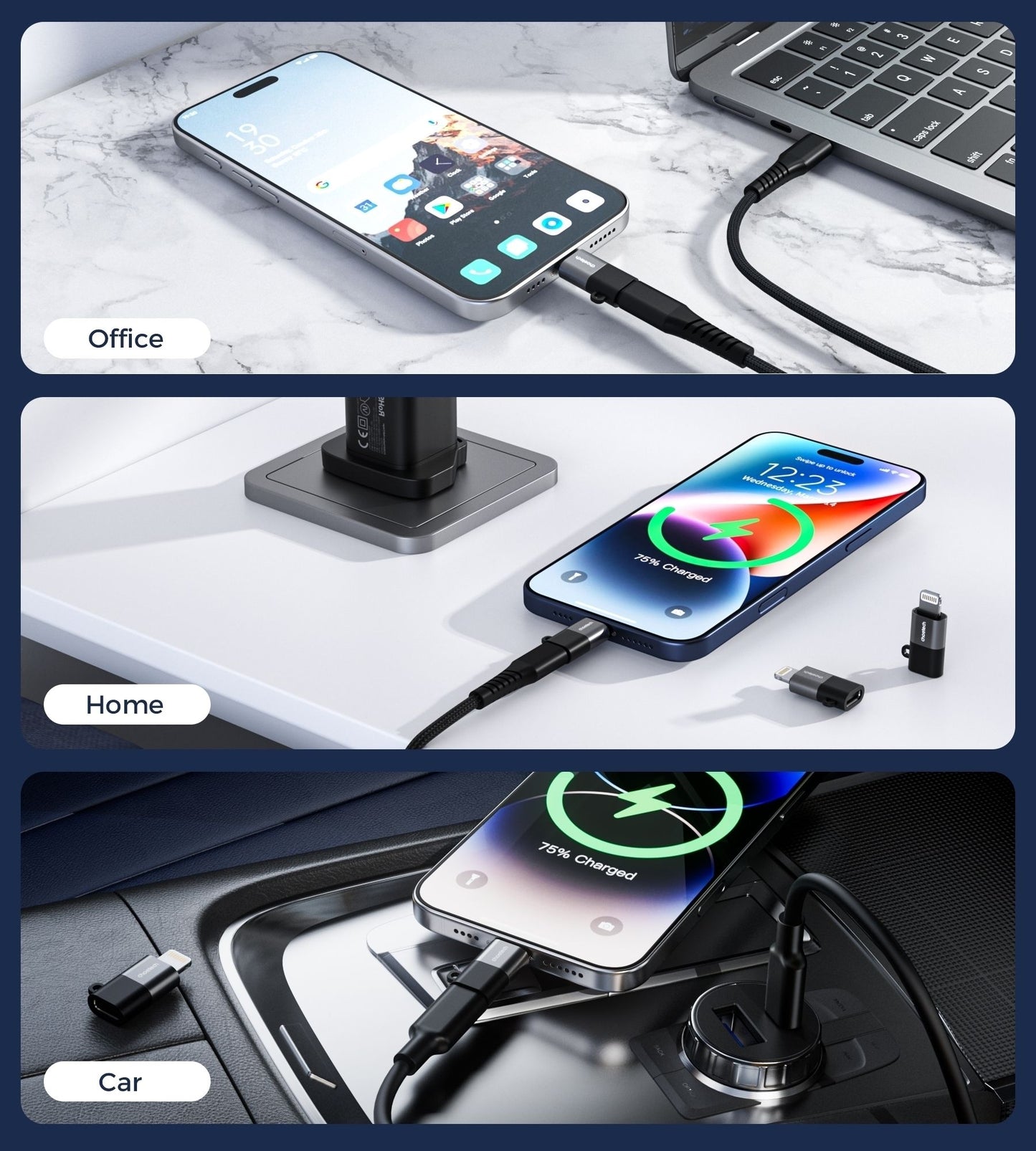 CHOETECH CR-001-GY Mfi iPhone to USB-C USB Adapter - Black