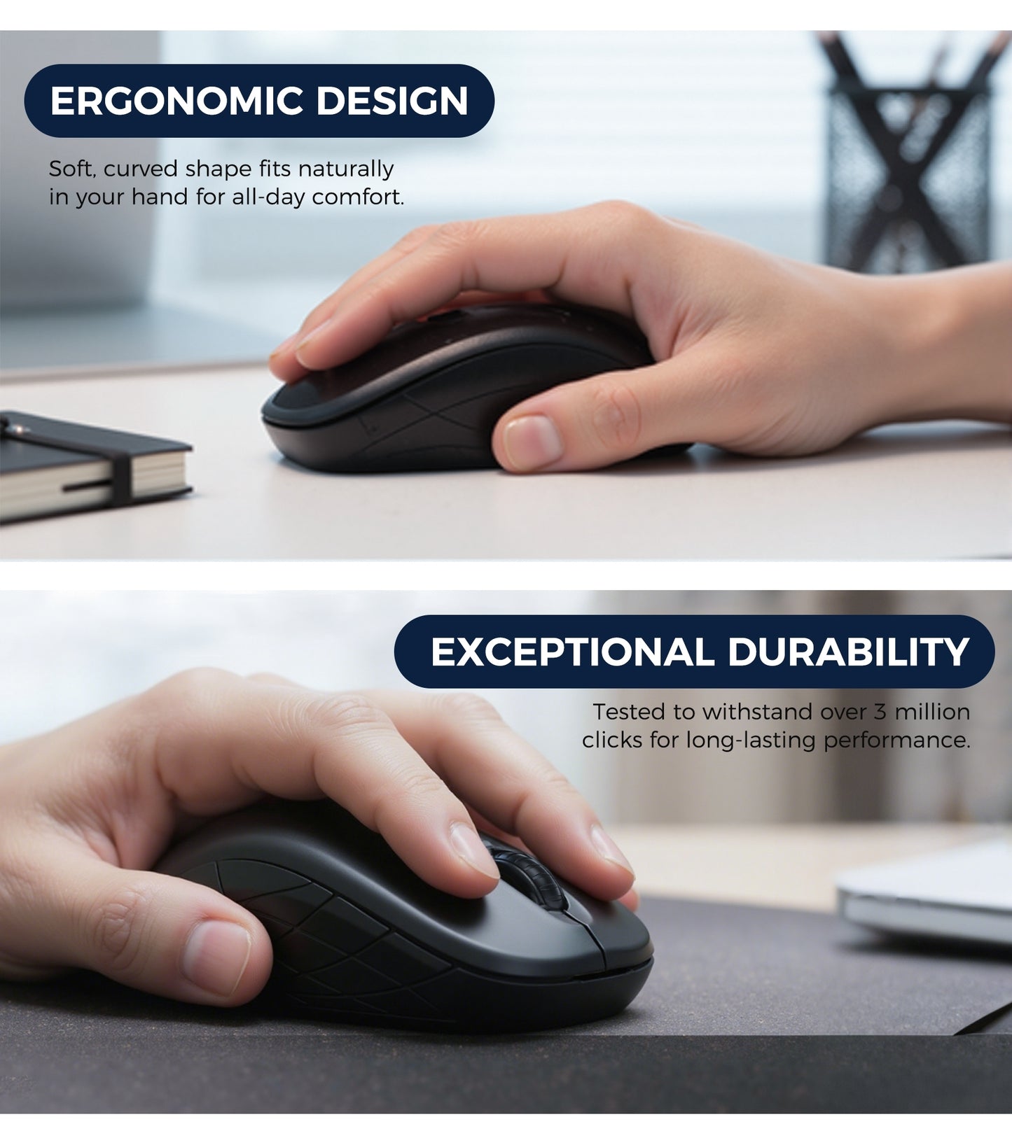 Choetech KB-002-BK 3-Level Adjustable 1600 DPI Wireless Mouse (Black)