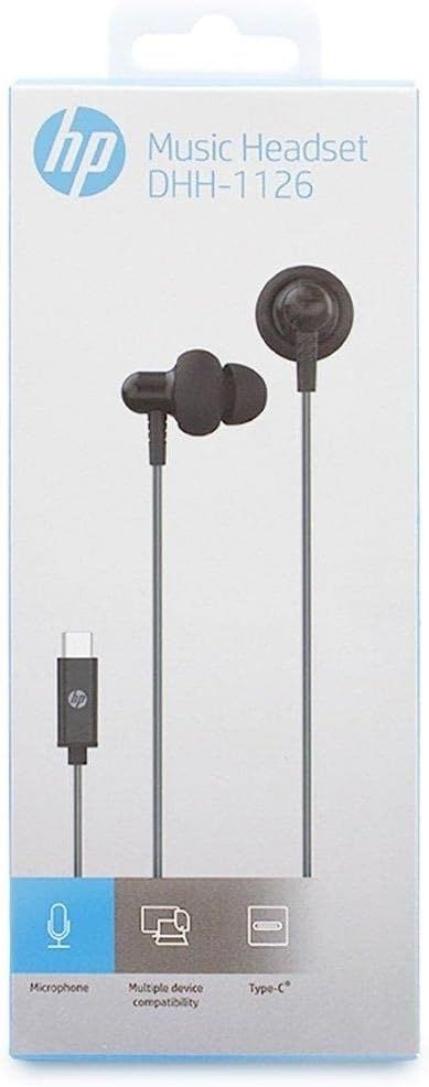 HP DHH-1126-BK TUSB-C Headphones Black with Microphone