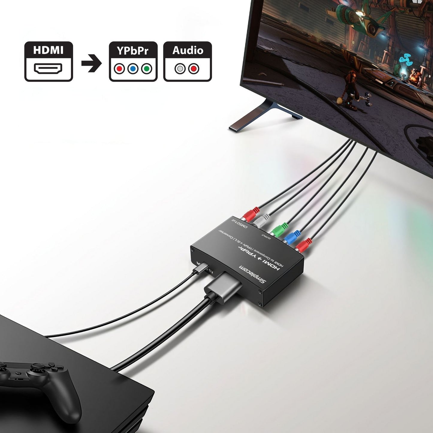 Simplecom CM501v2 HDMI to Component Video (YPbPr) and Audio (L/R) Converter