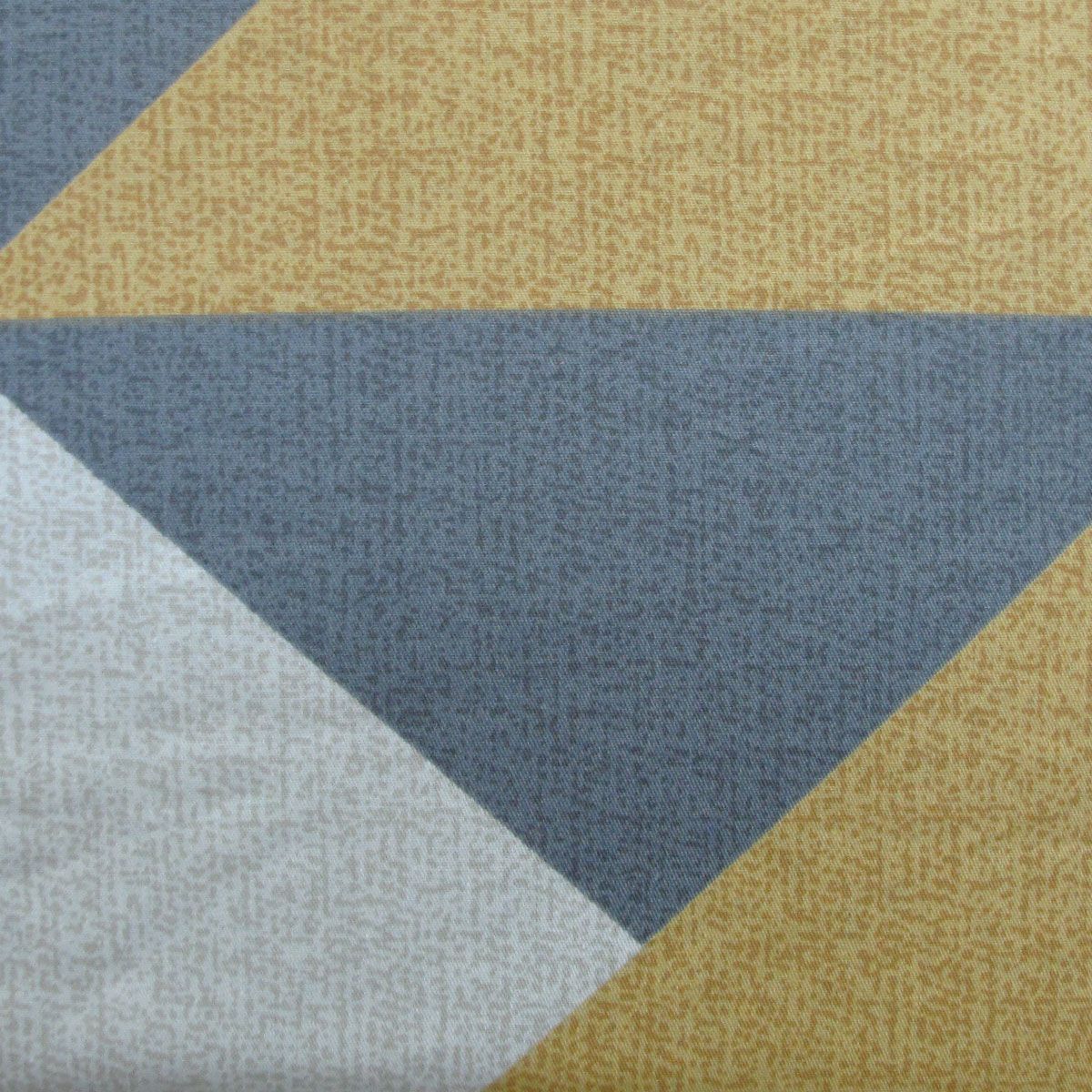 300TC Geo Mustard Reversible Cotton Geometric Quilt Cover Set Queen