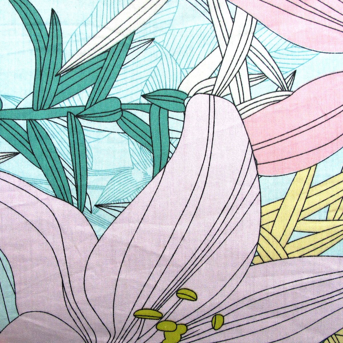 300TC Lily Flowers Multi Reversible Cotton Floral Quilt Cover Set Queen