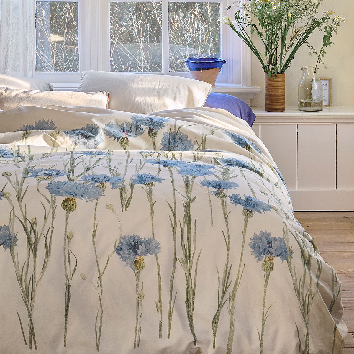 Bedding House Cornflower Sand 100% Cotton Percale Quilt Cover Set King