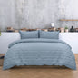 Ardor Carter Mineral Blue Embossed Vintage Washed Geometric Quilt Cover Set Queen