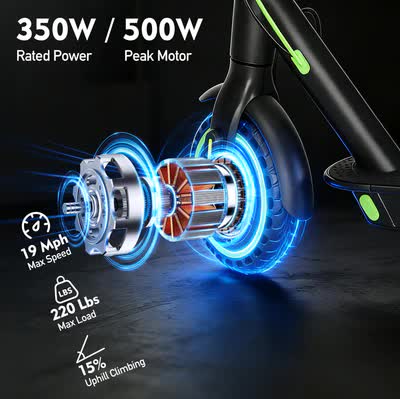 BUNA Classic Electric   Scooter   for   Adults, 350W Motor, 25KM/H, 25 KM Range, 8.5"   Pneumatic   Tires